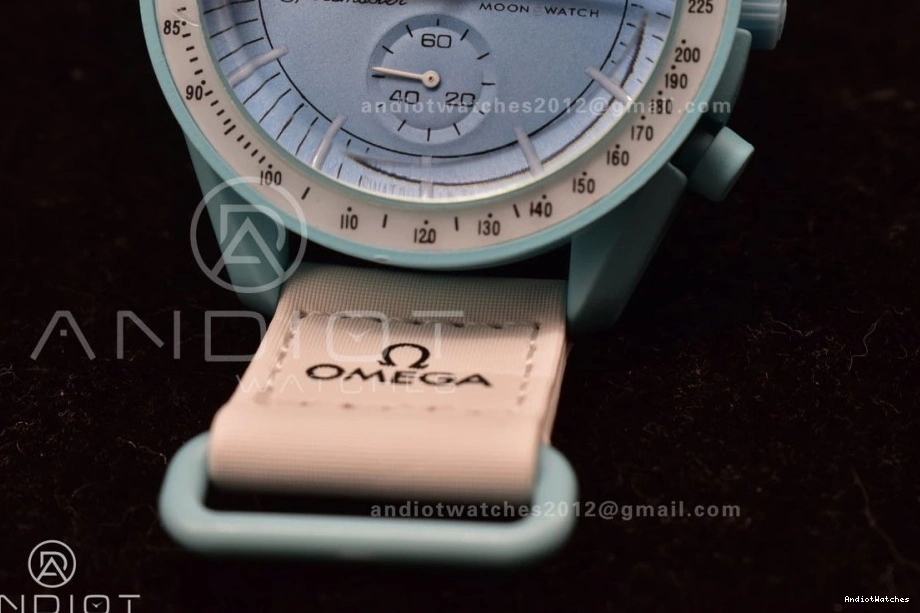 Quartz Nylon Strap Mission Flexible x Bioceramic Uranus to Omega on Swatch Moonwatch 1178 0903